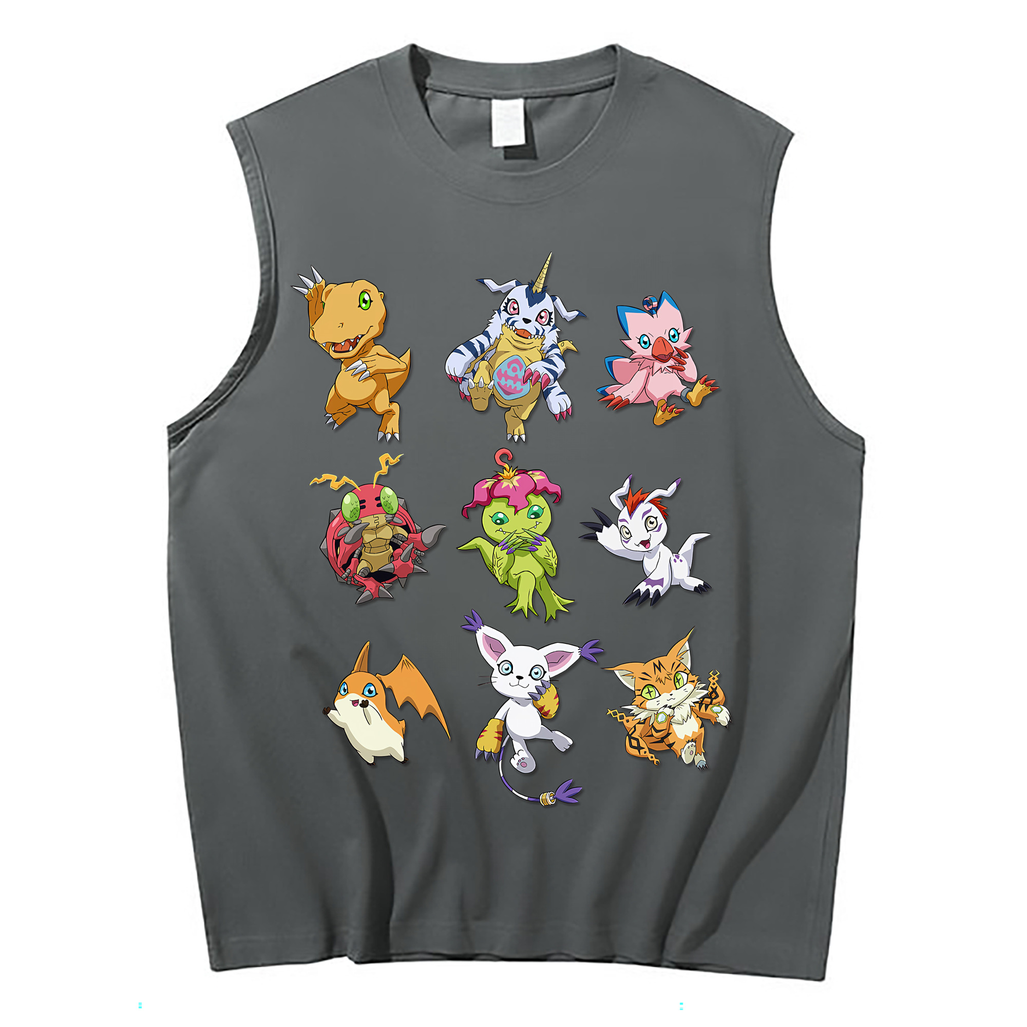 （画像用） Digimon デジタルモンスター/デジモン コットン100％タンクトップ（フロントプリント）